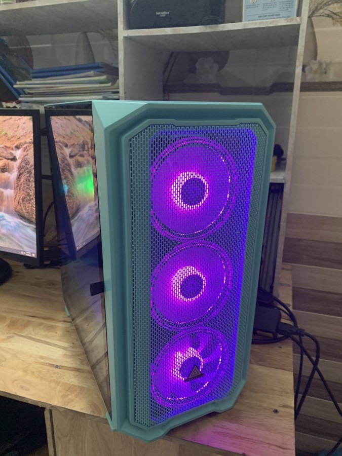 Full bộ máy tính case led, màn 24" chơi mượt game thumb